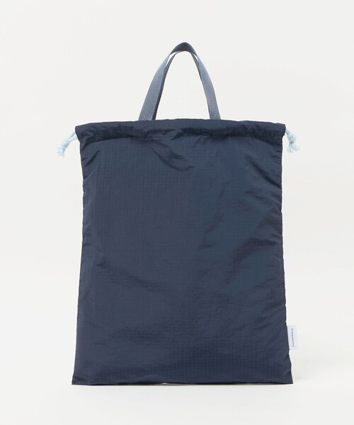 green label relaxing（グリーンレーベルリラクシング）の「巾着バッグ（大）（リップストック） / キッズ（トートバッグ・キッズ・ネイビー/グレー系・FREE）」の10枚目の写真