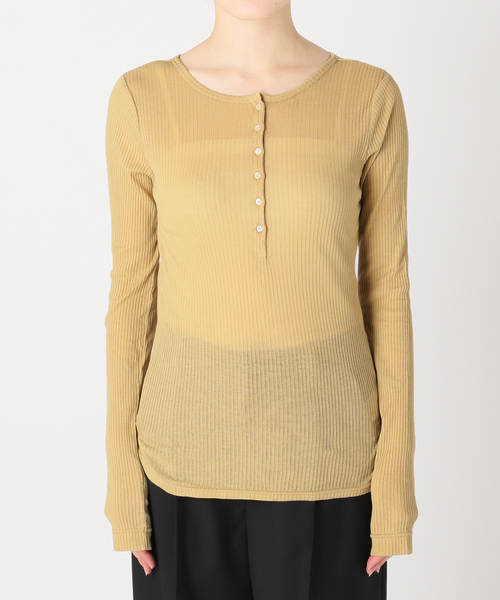 JOURNAL STANDARD（ジャーナルスタンダード）の「《追加》シアーテレコヘンリーネックプルオーバー（Tシャツ/カットソー・レディース・ホワイト系その他/ブラウン/イエロー系その他/モスグリーン・FREE）」の12枚目の写真