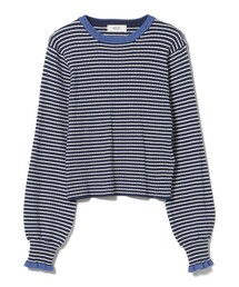 配色ラメフリル ニット プルオーバー