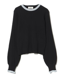 配色ラメフリル ニット プルオーバー