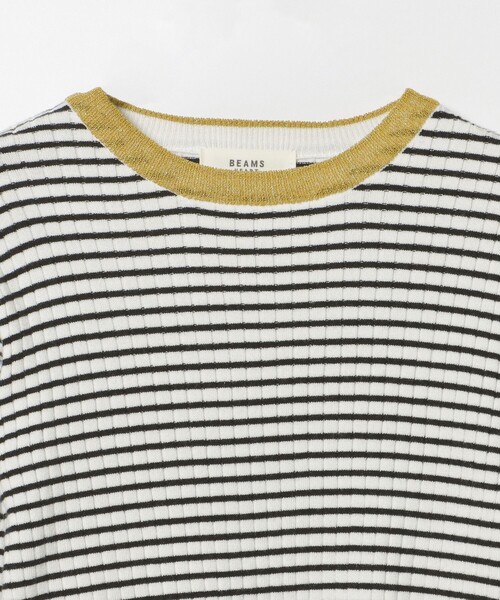 BEAMS HEART（ビームスハート）の「配色ラメフリル ニット プルオーバー（ニット/セーター・レディース・ネイビー/ブラック/オフホワイト・FREE）」の10枚目の写真