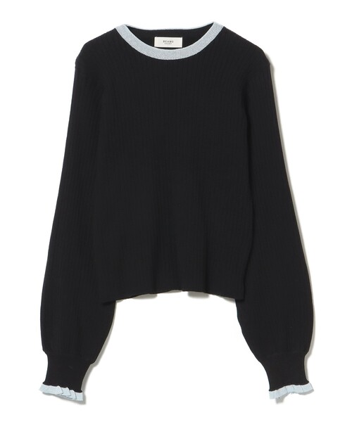 BEAMS HEART（ビームスハート）の「配色ラメフリル ニット プルオーバー（ニット/セーター・レディース・ネイビー/ブラック/オフホワイト・FREE）」の14枚目の写真