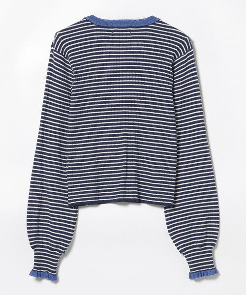 BEAMS HEART（ビームスハート）の「配色ラメフリル ニット プルオーバー（ニット/セーター・レディース・ネイビー/ブラック/オフホワイト・FREE）」の6枚目の写真