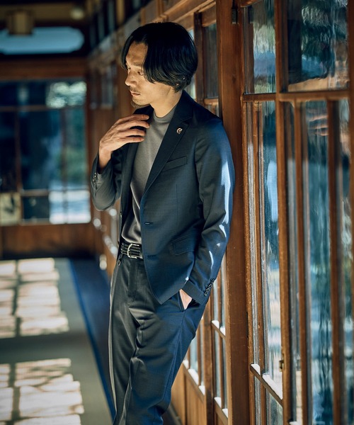 MEN'S BIGI(メンズビギ)の「【COLE HAAN/コール ハーン】別注 サマーサイロフィルウールピンチェックジャケット<通気性>(テーラードジャケット・メンズ・グレー/ネイビー・04/03/02/01)」の1枚目の写真