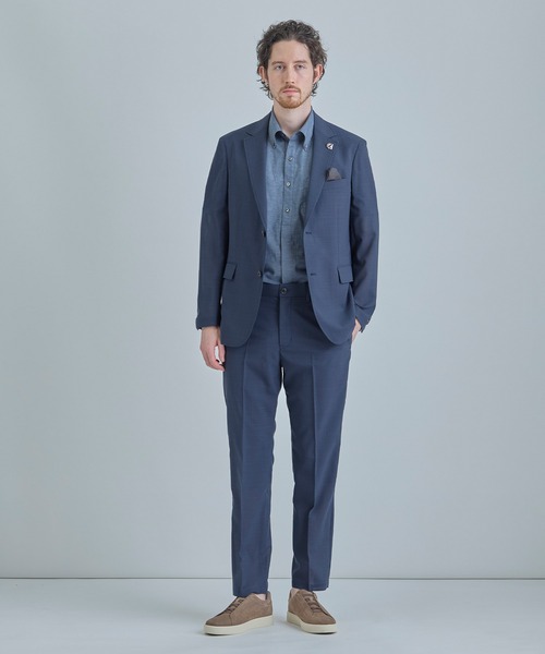 MEN'S BIGI(メンズビギ)の「【COLE HAAN/コール ハーン】別注 サマーサイロフィルウールピンチェックジャケット<通気性>(テーラードジャケット・メンズ・グレー/ネイビー・04/03/02/01)」の6枚目の写真