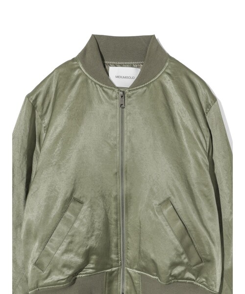 MIDIUMISOLID（ミディウミソリッド）の「MIDIUMISOLID Men’s ブリーチサテンMA-1（ダウンジャケット/コート・メンズ・ブラック/カーキ・48）」の7枚目の写真