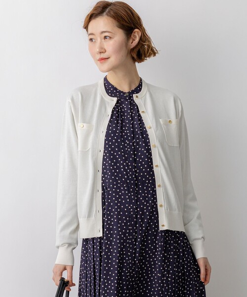 23区（ニジュウサンク）の「プレミアムビオコットン ポケット カーディガン（カーディガン/ボレロ・レディース・スカイブルー系/ピンク系/ベージュ系/ネイビー系/ホワイト系・38/40）」の2枚目の写真