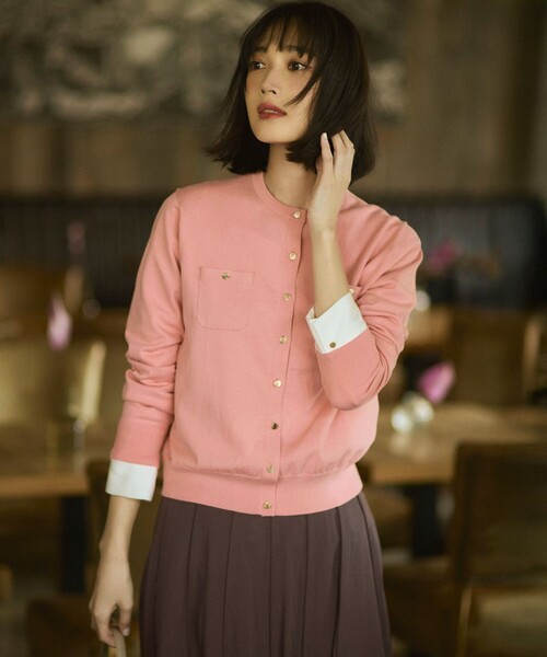 23区（ニジュウサンク）の「プレミアムビオコットン ポケット カーディガン（カーディガン/ボレロ・レディース・スカイブルー系/ピンク系/ベージュ系/ネイビー系/ホワイト系・38/40）」の5枚目の写真