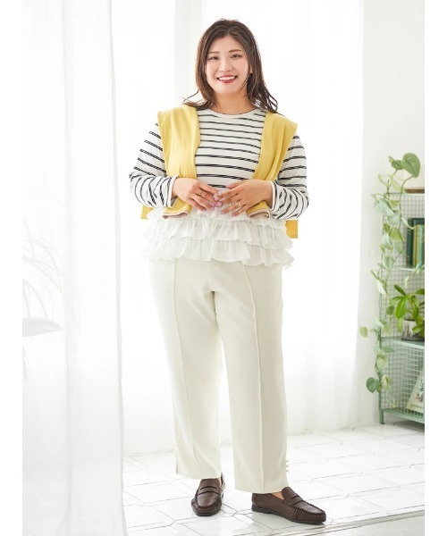 Re-J&SUPURE（リジェイアンドスプル）の「【大きいサイズ】【Sasaki Mikiコラボ】3段フリルトップス（Tシャツ/カットソー・レディース・A/グレー・XX-LARGE/XXXX-LARGE/XXX-LARGE）」の18枚目の写真