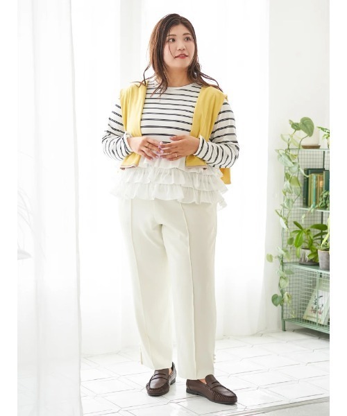 Re-J&SUPURE（リジェイアンドスプル）の「【大きいサイズ】【Sasaki Mikiコラボ】3段フリルトップス（Tシャツ/カットソー・レディース・A/グレー・XX-LARGE/XXXX-LARGE/XXX-LARGE）」の20枚目の写真