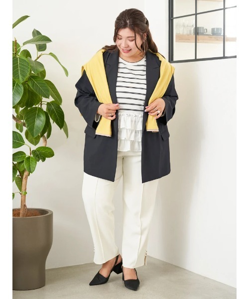 Re-J&SUPURE（リジェイアンドスプル）の「【大きいサイズ】【Sasaki Mikiコラボ】3段フリルトップス（Tシャツ/カットソー・レディース・A/グレー・XX-LARGE/XXXX-LARGE/XXX-LARGE）」の21枚目の写真