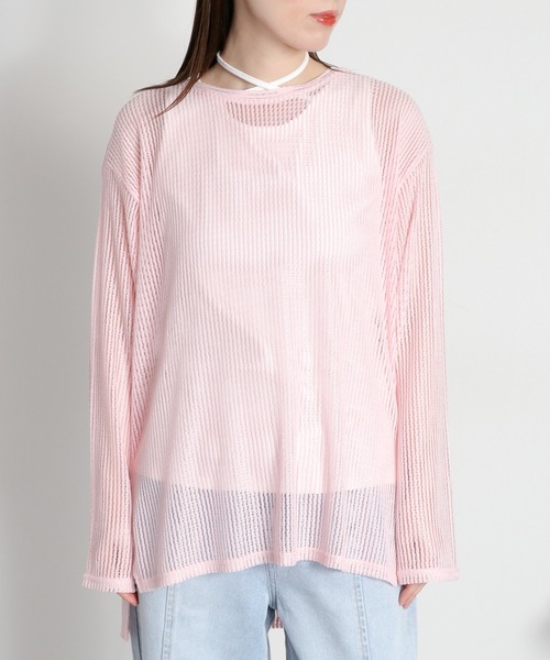 cepo(セポ)の「シアーストライプロングスリーブプルオーバー(Tシャツ/カットソー・レディース・ホワイト/ピンク/ブラック/グレー・M)」の11枚目の写真