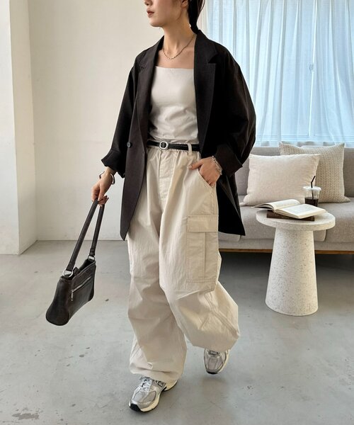 DISCOAT（ディスコート）の「【Enlude】Dカン付きワイドカーゴパンツ《ユニセックス》（カーゴパンツ・レディース・アイボリー/カーキ・SMALL/MEDIUM/LARGE）」の18枚目の写真