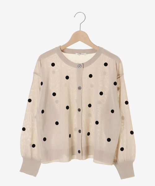 le.coeur blanc(ルクールブラン)の「シアードットフロッキークルーカーデ(カーディガン/ボレロ・レディース・ベージュ系その他2/ブラック系その他・38)」の16枚目の写真