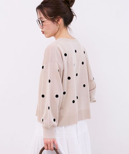 le.coeur blanc(ルクールブラン)の「シアードットフロッキークルーカーデ(カーディガン/ボレロ・レディース・ベージュ系その他2/ブラック系その他・38)」の18枚目の写真