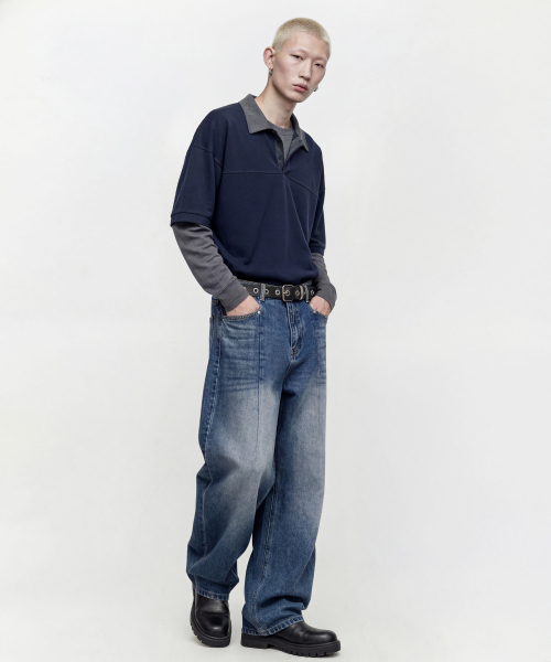 DWSE（ディーダブリューエスイー）の「ストラクチャーバルーンデニムパンツ（ブルー）（デニムパンツ・メンズ・その他・X-LARGE/SMALL/MEDIUM/LARGE）」の2枚目の写真