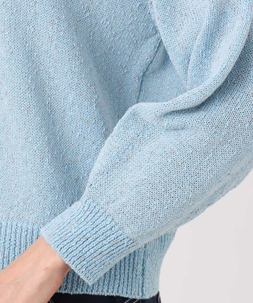 MK MICHEL KLEIN（エムケーミッシェルクラン）の「[洗える]ラメ入りノットヤーンVネックニット（ニット/セーター・レディース・ライトブルー/シルバー・38）」の20枚目の写真
