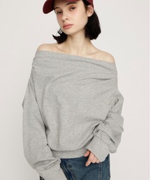 SLY | TUCKED OFFSHOULDER TOPS オフショルダースウェットトップス 春服 トレーナー(スウェット)