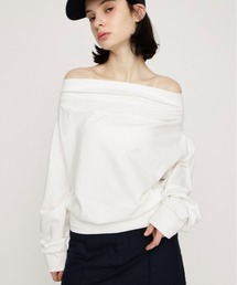 SLY | TUCKED OFFSHOULDER TOPS オフショルダースウェットトップス 春服 トレーナー(スウェット)