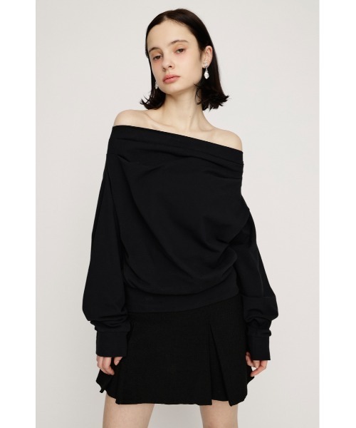 SLY TUCKED OFFSHOULDER TOPS オフショルダースウェット TUCKED OFFSHOULDER TOPS オフショルダースウェットトップス 春服
