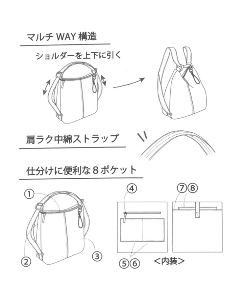 studio CLIP(スタディオクリップ)の「チャーム付きマルチWAYBAG(トートバッグ・レディース・ブラック/カーキ・FREE)」の11枚目の写真