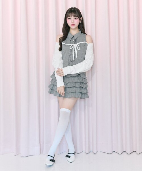 OLIVE des OLIVE（オリーブデオリーブ）の「【Belle Charme】Cable Knit Short Bolero（カーディガン/ボレロ・レディース・ブラック/オフホワイト/ブラウン・FREE）」の21枚目の写真