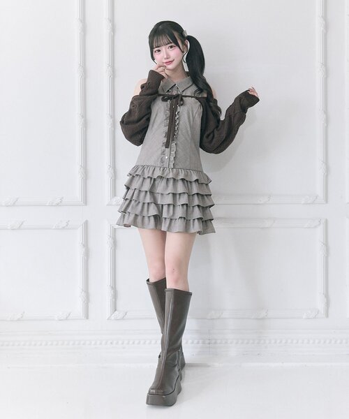 OLIVE des OLIVE（オリーブデオリーブ）の「【Belle Charme】Cable Knit Short Bolero（カーディガン/ボレロ・レディース・ブラック/オフホワイト/ブラウン・FREE）」の13枚目の写真