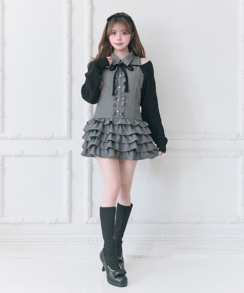 OLIVE des OLIVE（オリーブデオリーブ）の「【Belle Charme】Cable Knit Short Bolero（カーディガン/ボレロ・レディース・ブラック/オフホワイト/ブラウン・FREE）」の10枚目の写真