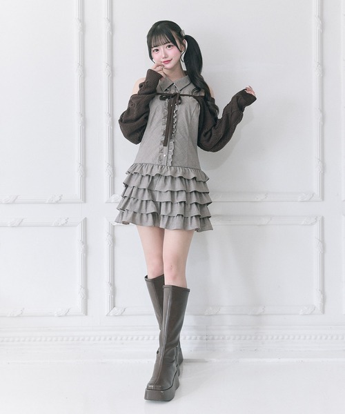 OLIVE des OLIVE（オリーブデオリーブ）の「【Belle Charme】Cable Knit Short Bolero（カーディガン/ボレロ・レディース・ブラック/オフホワイト/ブラウン・FREE）」の11枚目の写真