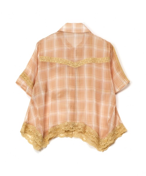 AULA AILA（アウラアイラ）の「チェックレーススイッチングコンパクトシャツ（シャツ/ブラウス・レディース・オレンジ/ライトブルー/ブラック・0）」の22枚目の写真