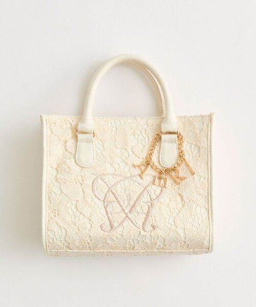 OLIVE des OLIVE（オリーブデオリーブ）の「Aimerianejoieレースミニトート（トートバッグ・レディース・グレー/ブラック/アイボリー・FREE）」の8枚目の写真