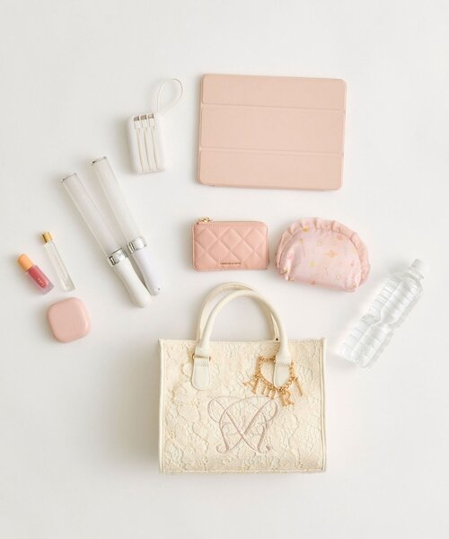 OLIVE des OLIVE（オリーブデオリーブ）の「Aimerianejoieレースミニトート（トートバッグ・レディース・グレー/ブラック/アイボリー・FREE）」の10枚目の写真