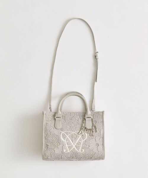 OLIVE des OLIVE（オリーブデオリーブ）の「Aimerianejoieレースミニトート（トートバッグ・レディース・グレー/ブラック/アイボリー・FREE）」の18枚目の写真