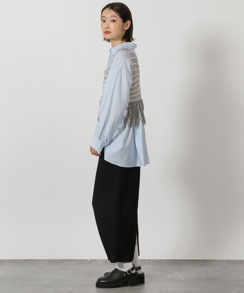 LAKOLE（ラコレ）の「5ゲージフリンジベスト / 651447（ベスト・レディース・ライトブルー/チャコール/ベージュ・FREE）」の19枚目の写真