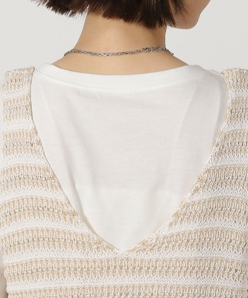 LAKOLE（ラコレ）の「5ゲージフリンジベスト / 651447（ベスト・レディース・ライトブルー/チャコール/ベージュ・FREE）」の11枚目の写真