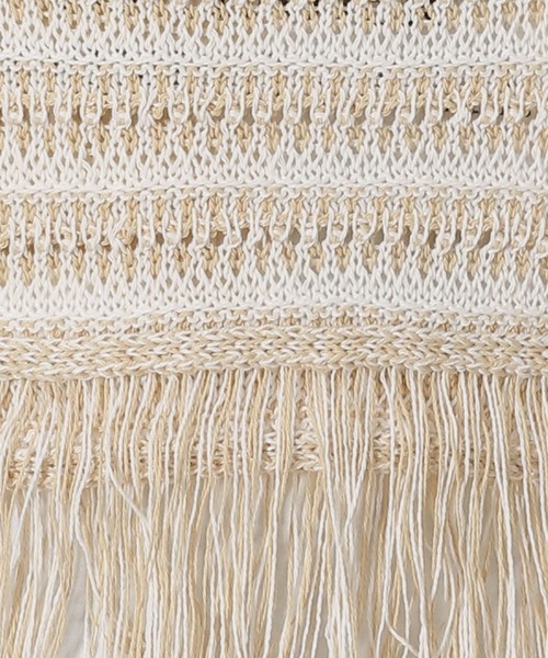 LAKOLE（ラコレ）の「5ゲージフリンジベスト / 651447（ベスト・レディース・ライトブルー/チャコール/ベージュ・FREE）」の4枚目の写真