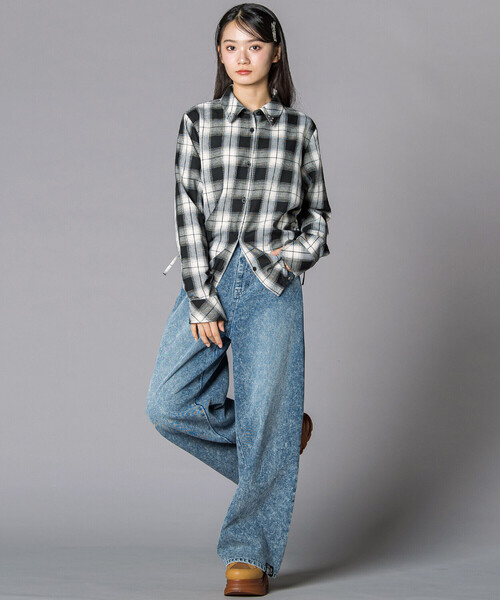 ZIDDY（ジディ）の「チェックシャツ×リブカーディガンセット(130~160cm)（その他トップス・キッズ・ブラック系その他/ブラウン系その他・150cm/130cm/140cm/FREE）」の5枚目の写真