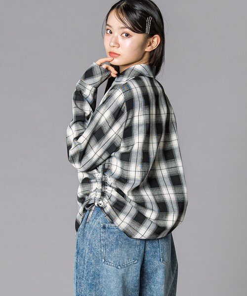 ZIDDY（ジディ）の「チェックシャツ×リブカーディガンセット(130~160cm)（その他トップス・キッズ・ブラック系その他/ブラウン系その他・150cm/130cm/140cm/FREE）」の6枚目の写真