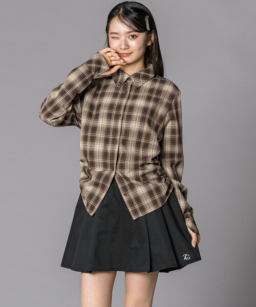 ZIDDY（ジディ）の「チェックシャツ×リブカーディガンセット(130~160cm)（その他トップス・キッズ・ブラック系その他/ブラウン系その他・150cm/130cm/140cm/FREE）」の7枚目の写真