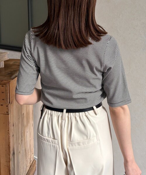 Thevon（ゼボン）の「チャーム付きホルターネック5分袖プルオーバー（Tシャツ/カットソー・レディース・ブラウン/ピンク/ブラック/カーキ・FREE）」の22枚目の写真