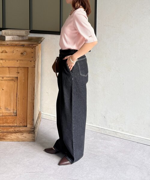 Thevon（ゼボン）の「チャーム付きホルターネック5分袖プルオーバー（Tシャツ/カットソー・レディース・ブラウン/ピンク/ブラック/カーキ・FREE）」の16枚目の写真