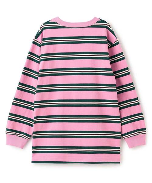 X-girl Stages(エックスガールステージス)の「マルチボーダー長袖Tシャツ(Tシャツ/カットソー・キッズ・ピンク/ライトブルー・120cm/130cm/140cm)」の3枚目の写真