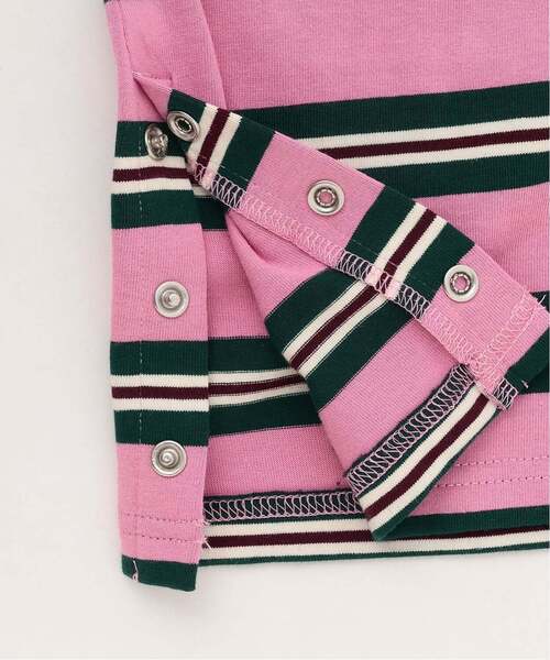 X-girl Stages(エックスガールステージス)の「マルチボーダー長袖Tシャツ(Tシャツ/カットソー・キッズ・ピンク/ライトブルー・120cm/130cm/140cm)」の8枚目の写真