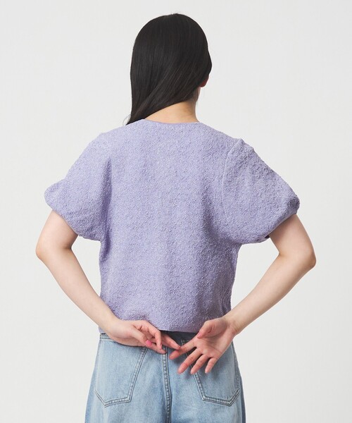 EMMEL REFINES（エメルリファインズ）の「＜EMMEL REFINES＞EMジャガード パフスリーブ プルオーバー ＆ カーディガン（ニット/セーター・レディース・ライム/ダークブラウン/ライラック・FREE）」の7枚目の写真