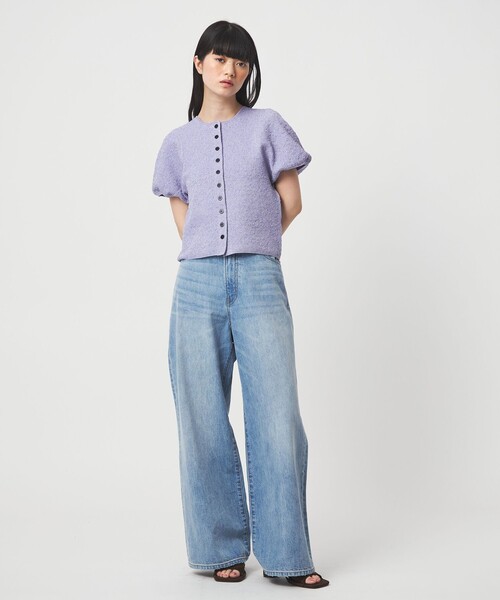 EMMEL REFINES（エメルリファインズ）の「＜EMMEL REFINES＞EMジャガード パフスリーブ プルオーバー ＆ カーディガン（ニット/セーター・レディース・ライム/ダークブラウン/ライラック・FREE）」の9枚目の写真