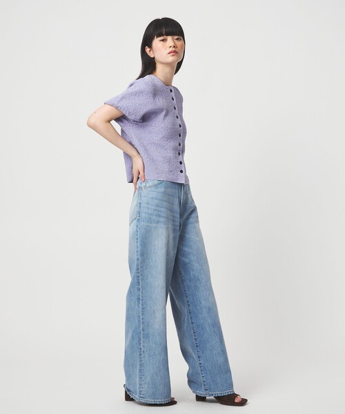 EMMEL REFINES（エメルリファインズ）の「＜EMMEL REFINES＞EMジャガード パフスリーブ プルオーバー ＆ カーディガン（ニット/セーター・レディース・ライム/ダークブラウン/ライラック・FREE）」の13枚目の写真