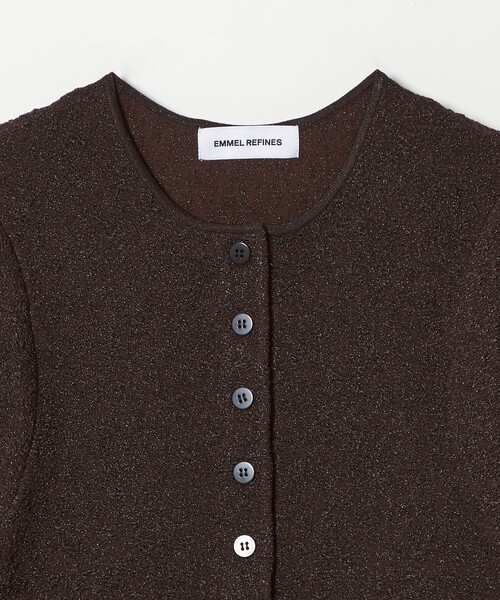 EMMEL REFINES（エメルリファインズ）の「＜EMMEL REFINES＞EMジャガード パフスリーブ プルオーバー ＆ カーディガン（ニット/セーター・レディース・ライム/ダークブラウン/ライラック・FREE）」の20枚目の写真