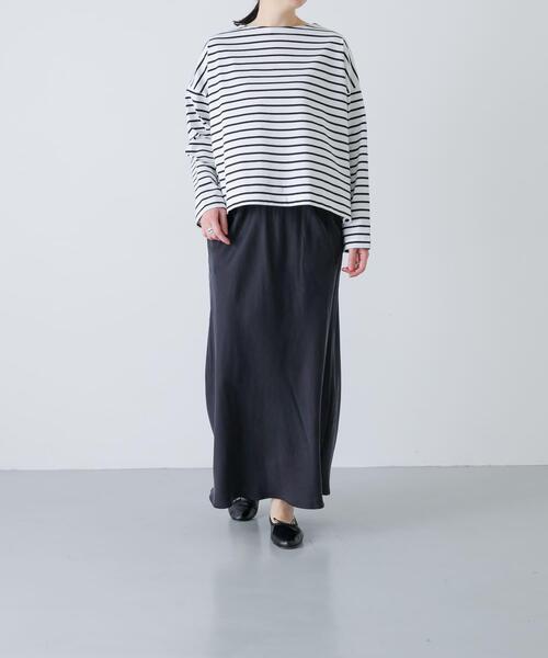 かぐれ（カグレ）の「クロップドボーダーカットソー（Tシャツ/カットソー・レディース・ブラック/ブルー・FREE）」の4枚目の写真