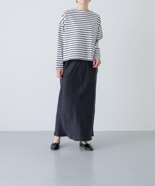 かぐれ（カグレ）の「クロップドボーダーカットソー（Tシャツ/カットソー・レディース・ブラック/ブルー・FREE）」の5枚目の写真