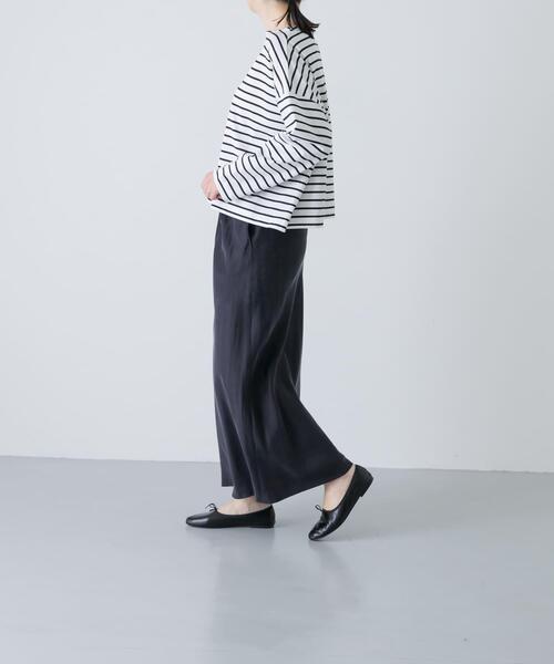 かぐれ（カグレ）の「クロップドボーダーカットソー（Tシャツ/カットソー・レディース・ブラック/ブルー・FREE）」の6枚目の写真